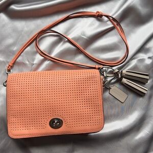 Coach Women’s Legacy Coral Perforated Leather Penelope Shoulder Crossbody Bag